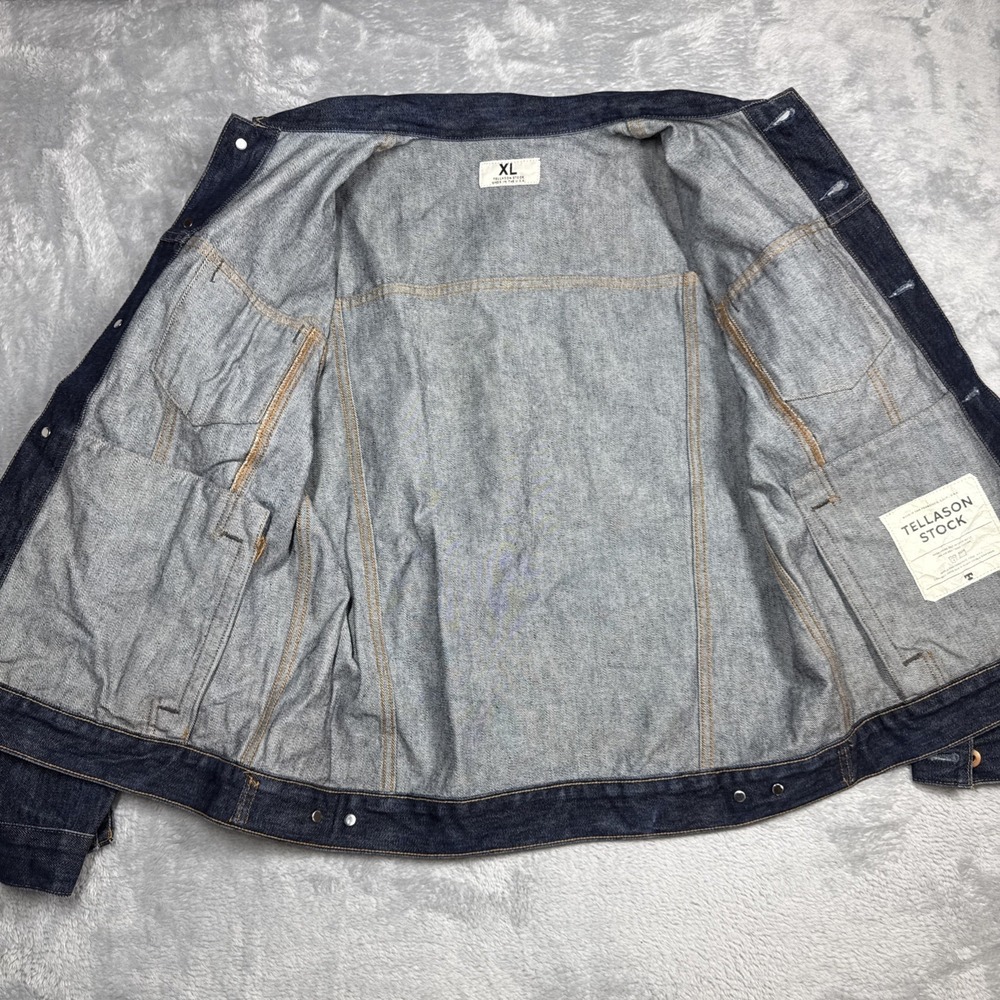 Tellason Stock Denim Jacket Men XL Blue USA Cone Mills 14 Ounce - Picture 3 of 11